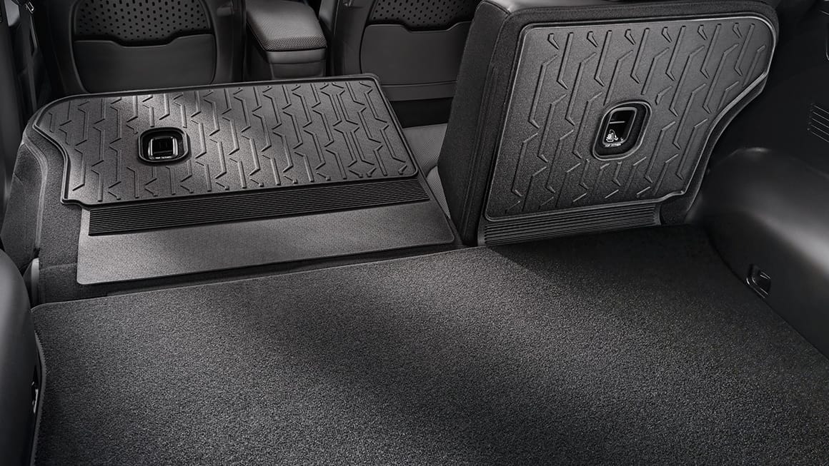 The spacious rear cargo area of Kia EV6